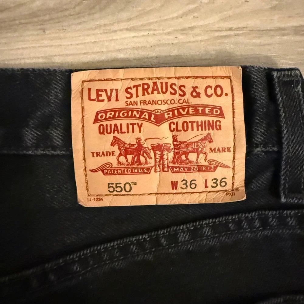 Vintage Levi's 550 Black Jeans Mens 36x36 Relaxed Fit Tapered 2008 Mexico Y2K
